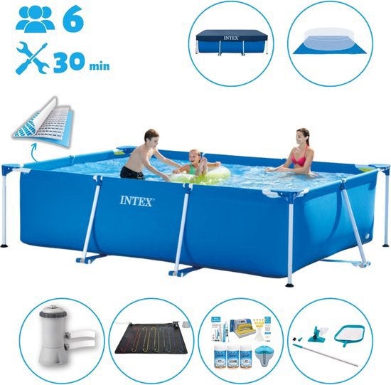 Piscine Intex rectangulaire neuve + accessoires, Jardin & Terrasse, Piscines, Neuf, 200 à 400 cm, Enlèvement, 80 à 120 cm