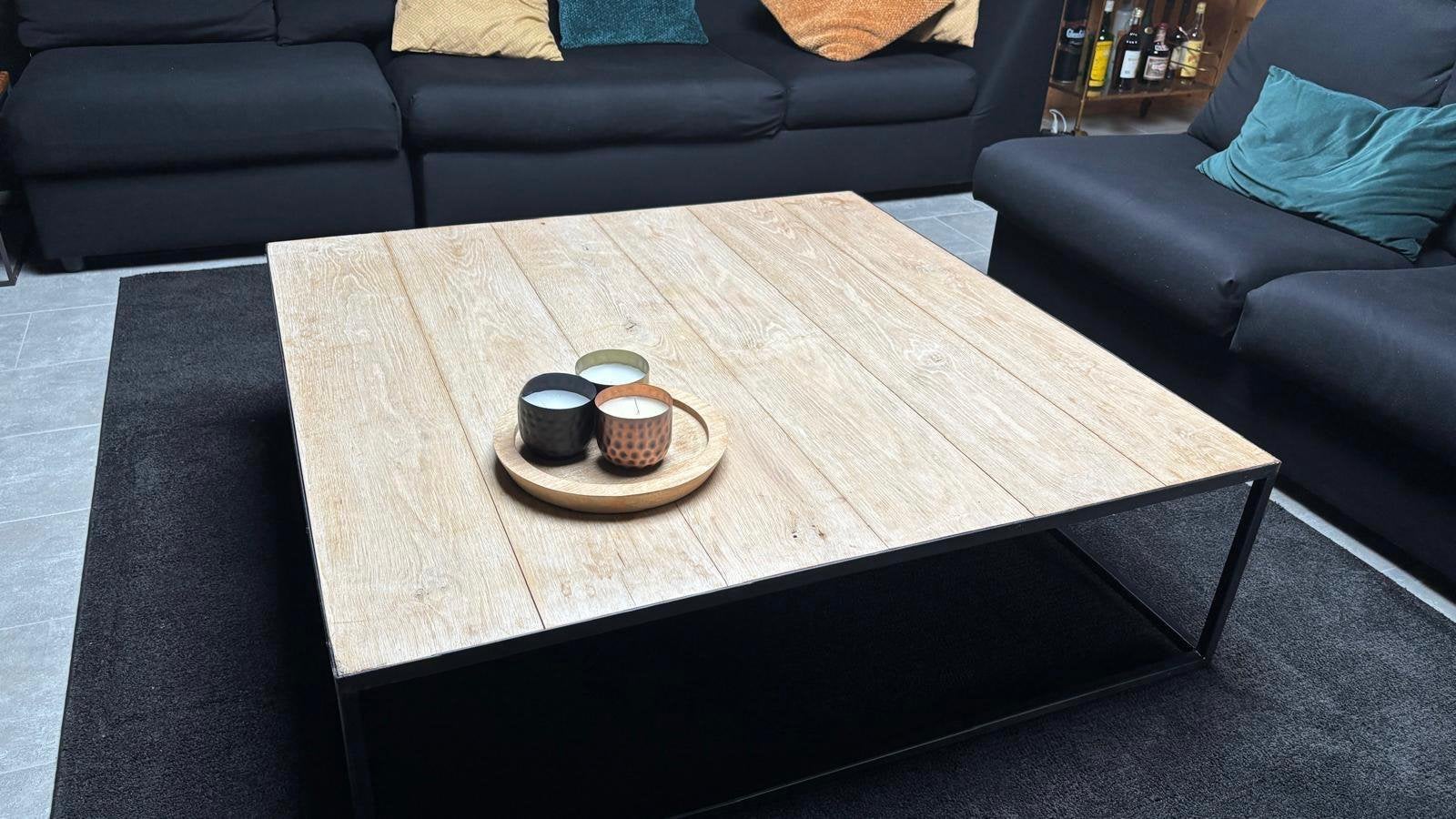 Salontafel 120 x 120 en 35 cm hoog, Ophalen, Gebruikt, Vierkant, 5 – 50