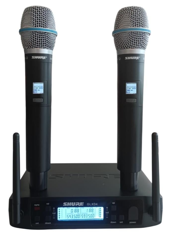 SUPERPROMO Nieuwe Shure GLXD4 met 2 handheld microfoons, Ophalen of Verzenden, Nieuw, Zangmicrofoon, Draadloos