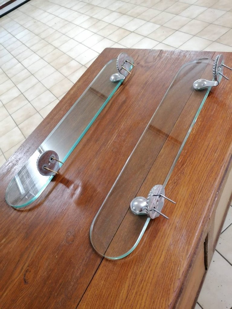 Tablettes en verre pour lavabos, Huis en Inrichting, Badkamer | Badkamermeubels, Ophalen, Gebruikt, 50 tot 100 cm, Minder dan 25 cm