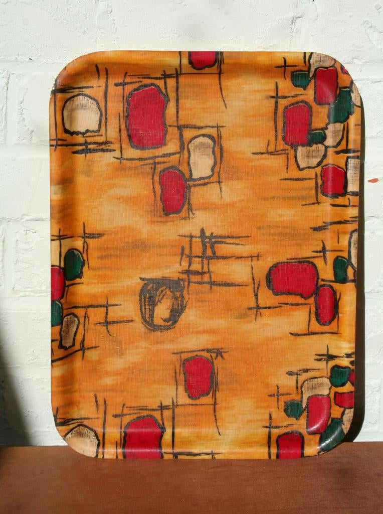 Vintage dienblad '60 '70, Ophalen of Verzenden, Kunststof