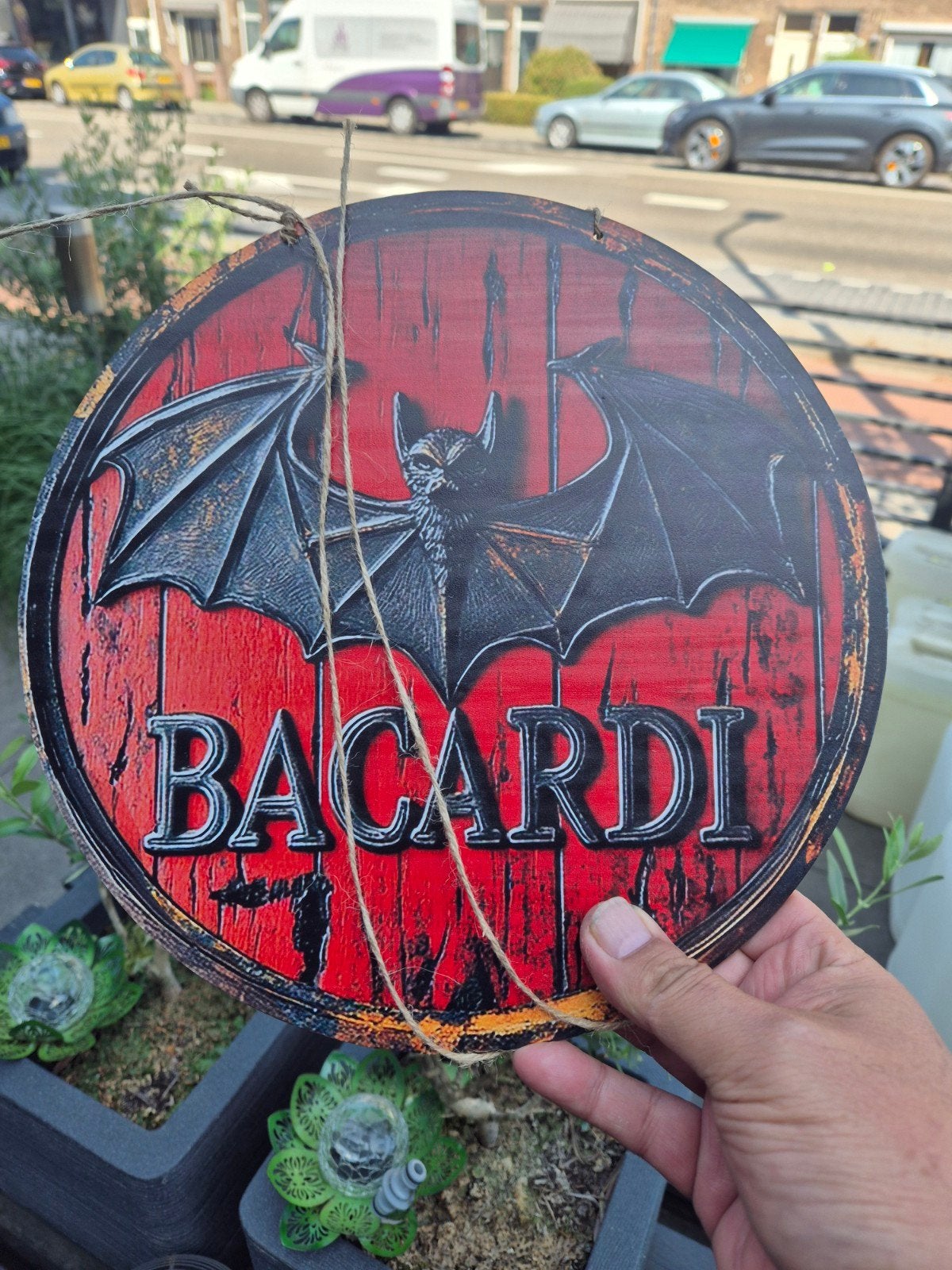 vintage houten bacardi bord  .28 cm, Verzamelen, Ophalen