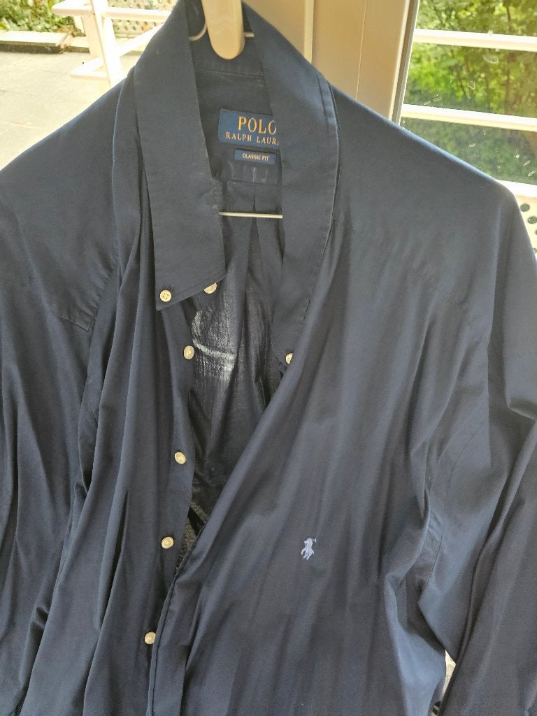 SUPERBE CHEMISE LONGUE MANCHE RALPH LAUREN BLEUE, Enlèvement, Porté, Bleu, Ralph Lauren