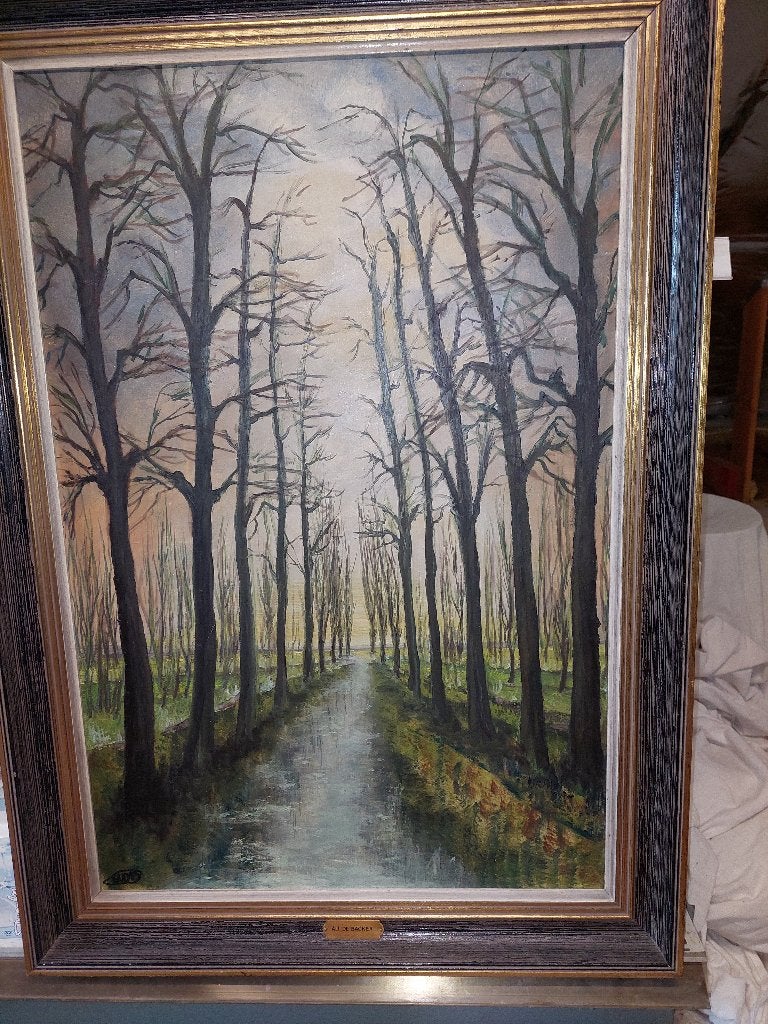 Schilderij op doek  ALI DE BACKER, Antiek en Kunst, Ophalen, Doek