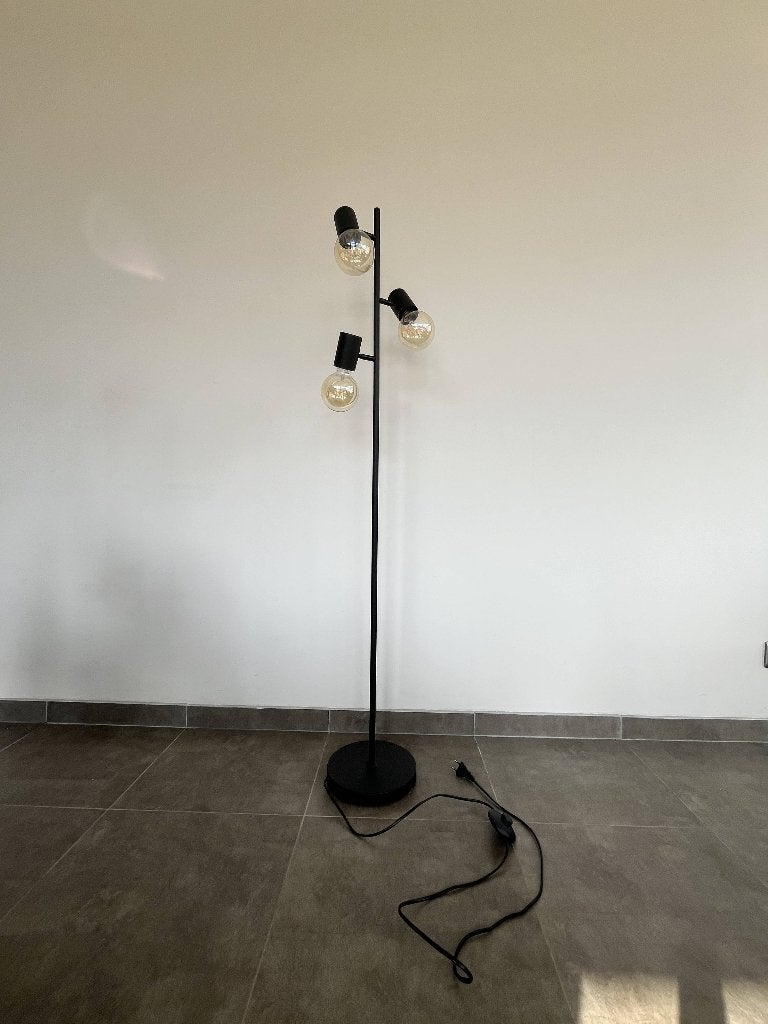 Vloerlamp met 3 led lampen, Maison & Meubles, Comme neuf, Enlèvement, E27 (grand), Métal