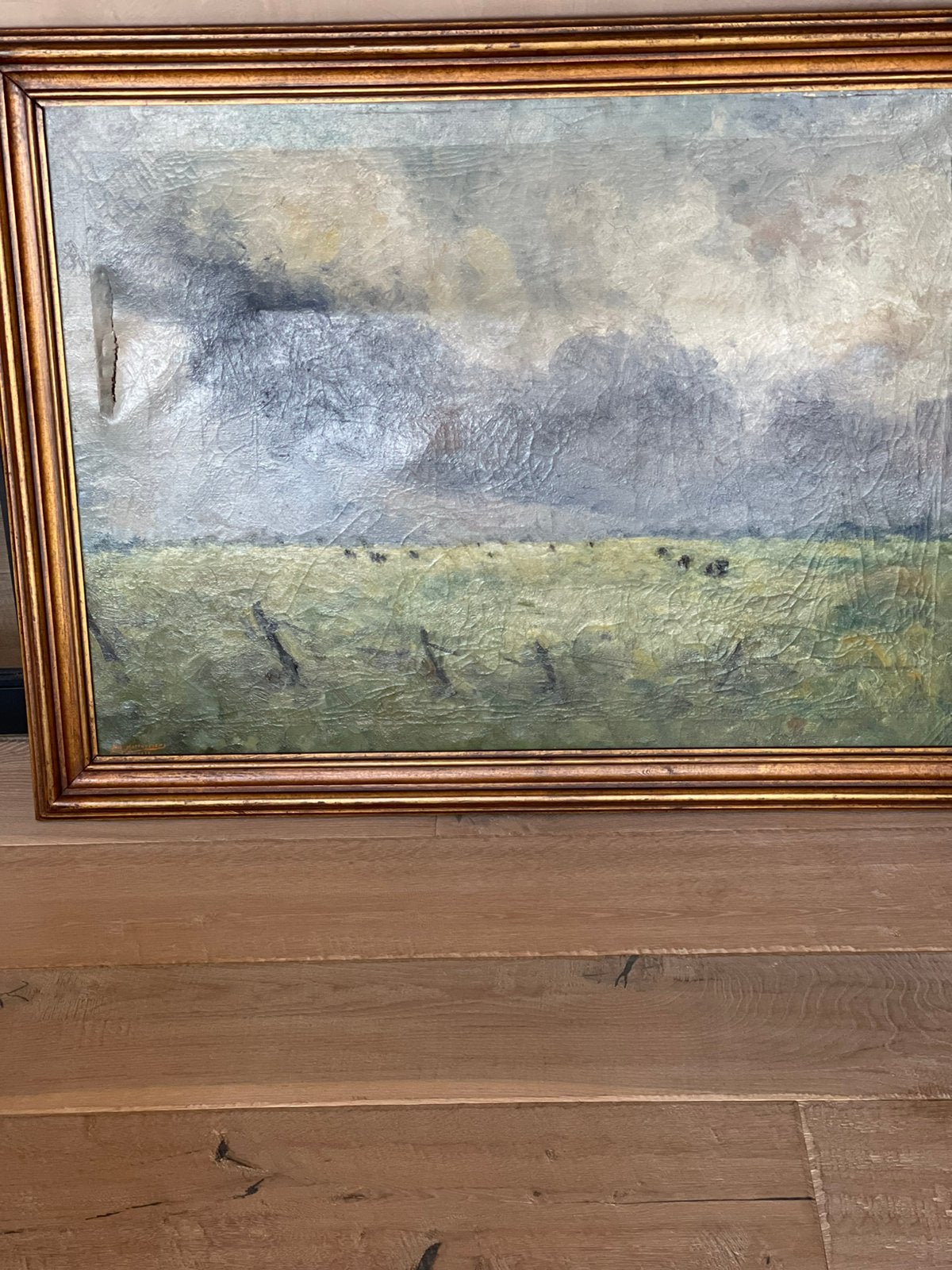 Schilderij op doek 105x80 cm Rik Matthyssens 1915 GESIGNEERD, Ophalen, Gesigneerd, Doek