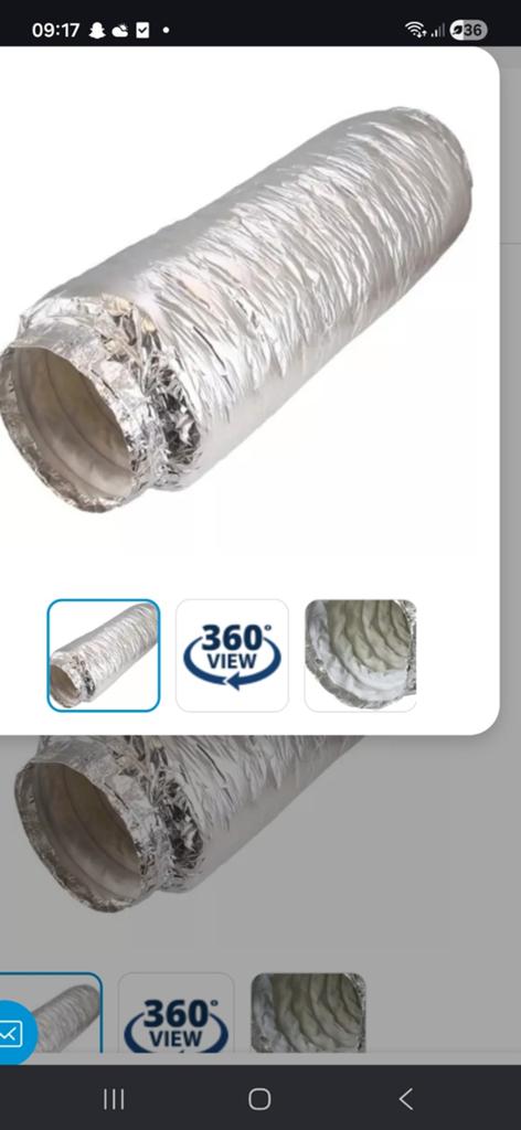 Flexible isolant acoustique ventilation 152mm, Bricolage & Construction, Enlèvement