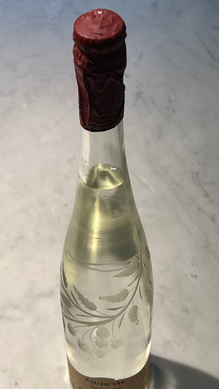 Eau de vie Framboise 1,5L, bouteille gravée, Hubrecht, Pleine, Comme neuf, Enlèvement, France