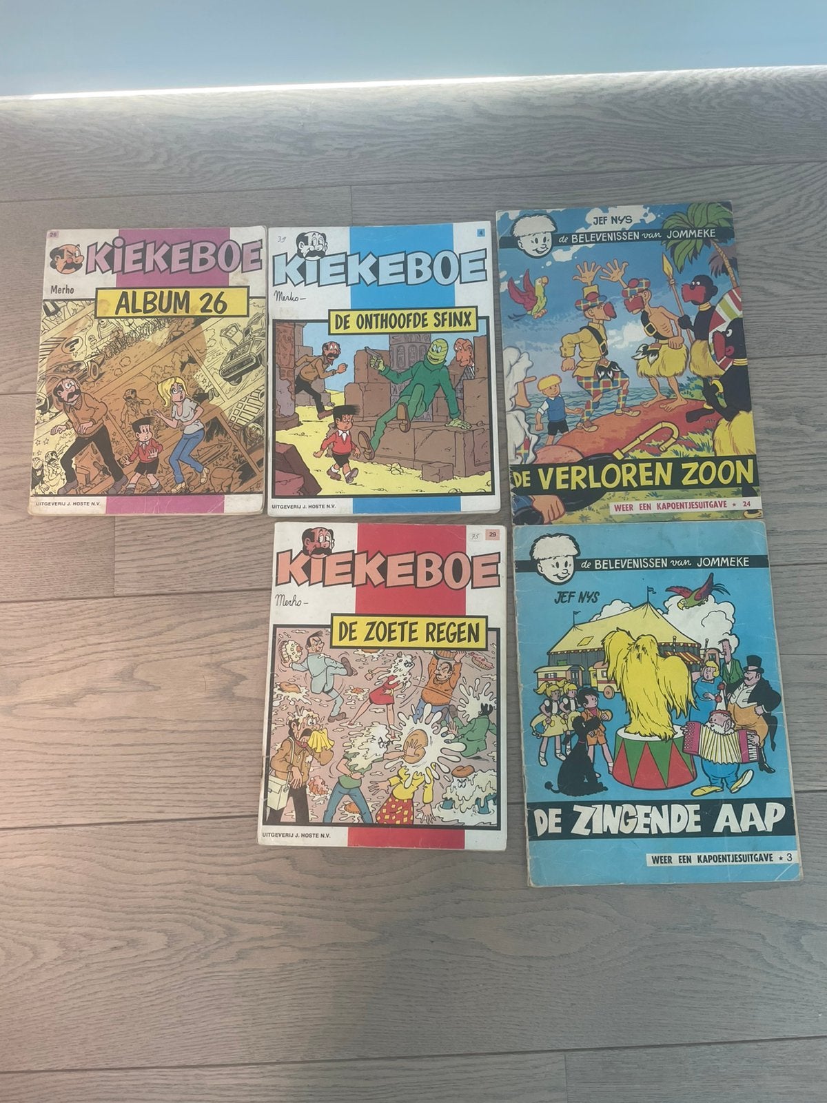 Oude zwart wit strips kiekeboe en jommeke, Meerdere stripboeken, Ophalen, Gelezen