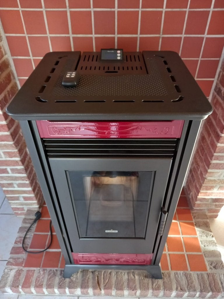 Pelletkachel Ravelli RV80 bordeaux, Ophalen, Gebruikt, Overige brandstoffen, Pelletkachel