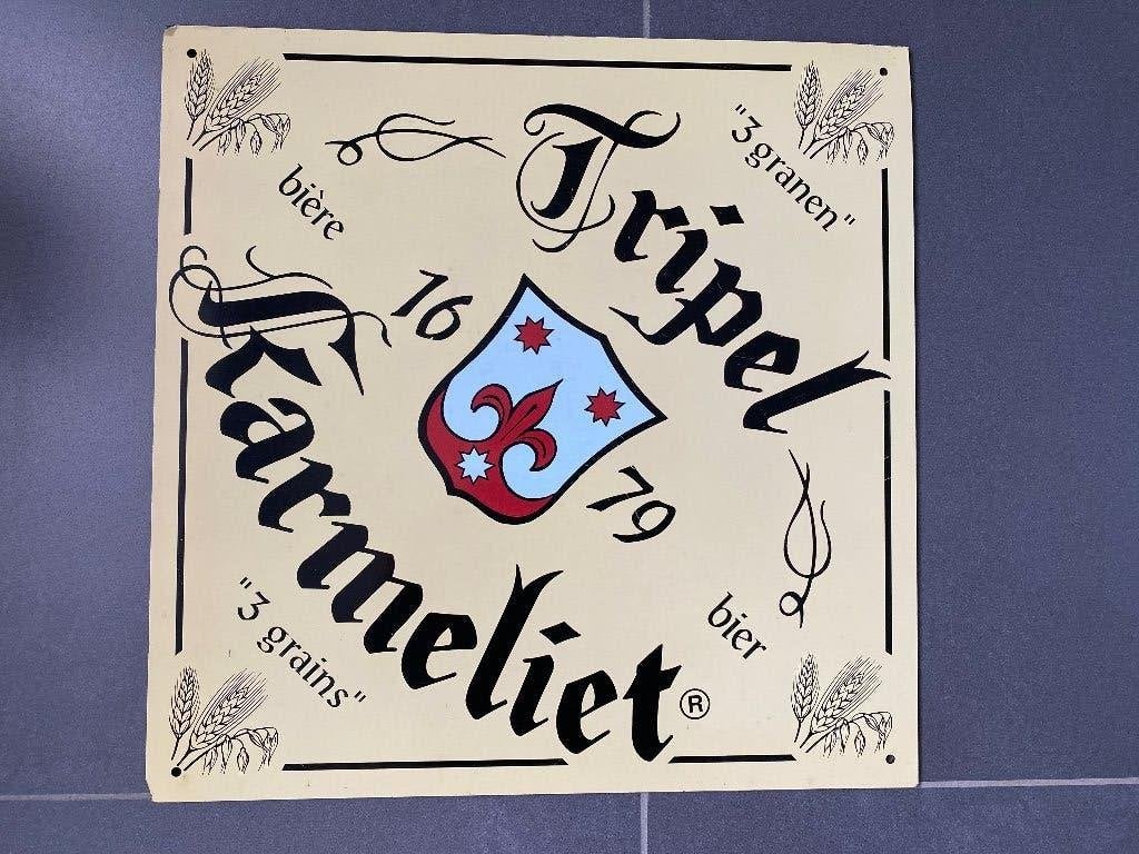 Reclamebord Tripel Karmeliet, Enlèvement, Comme neuf, Panneau, Plaque ou Plaquette publicitaire