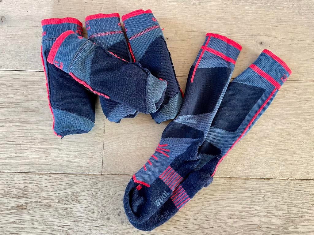 5 paar Wedze Skisokken 500 Marineblauw - Maat 29/31, Ophalen of Verzenden, Gebruikt