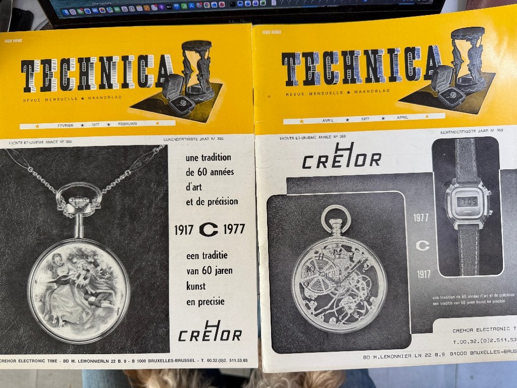 HORLOGES,TECHNICAuit 1977. 2 tweetalige tijdschriften Fr/Nl, Verzenden