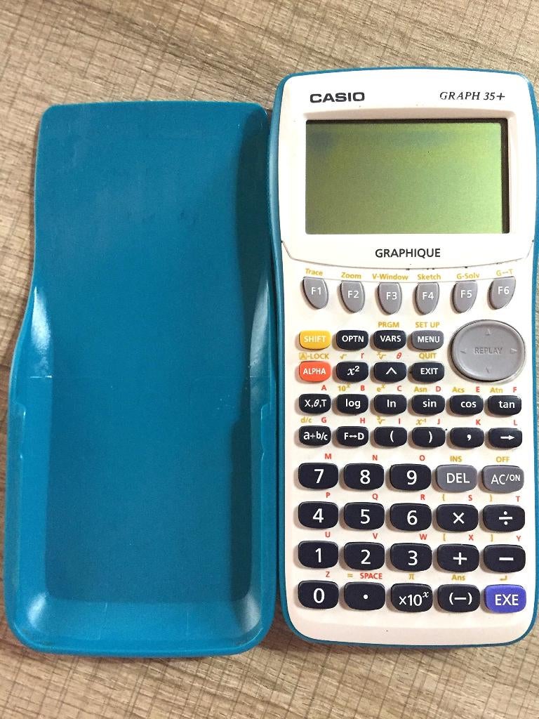 CASIO GRAPH 35+ rekenmachine met batterij + kabel, Verzenden