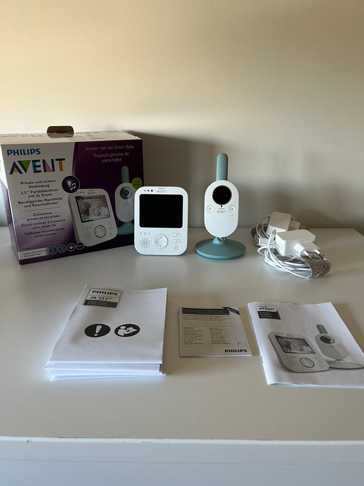 Philips Avent SCD841 videobabyfoon, Kinderen en Baby's, Babyfoons, Ophalen, Zo goed als nieuw, Camera