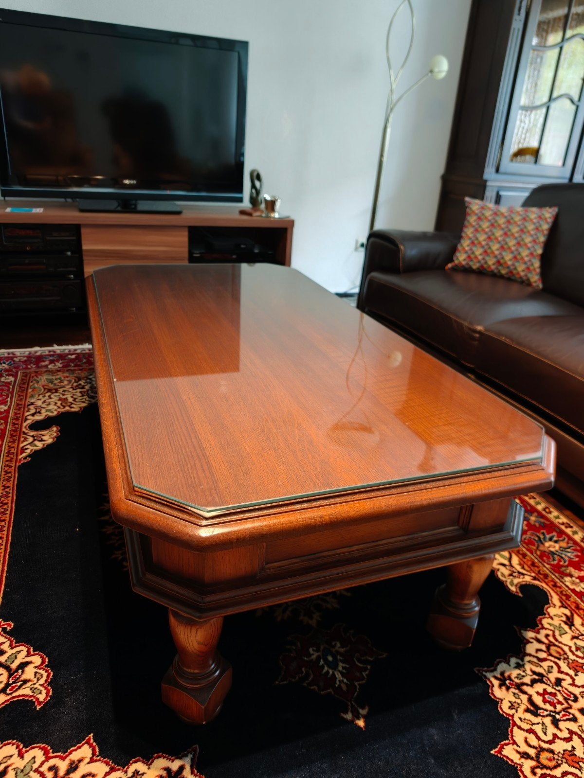 Eiken houten bruine salontafel, Huis en Inrichting, Ophalen