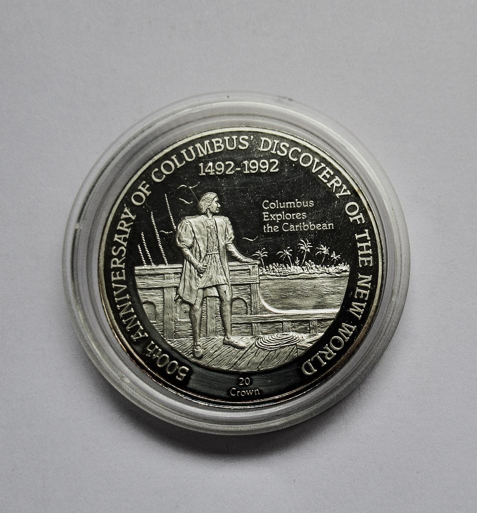 Îles Turques-et-Caïques 20 couronnes 1991, Timbres & Monnaies, Envoi, Amérique du Sud, Argent