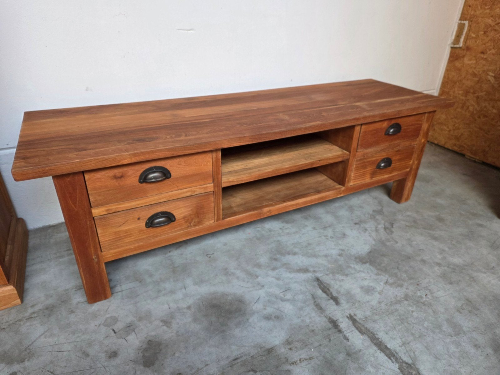 Mooi massief teakhouten tv meubel 160cm.vaste prijs, Huis en Inrichting, Ophalen