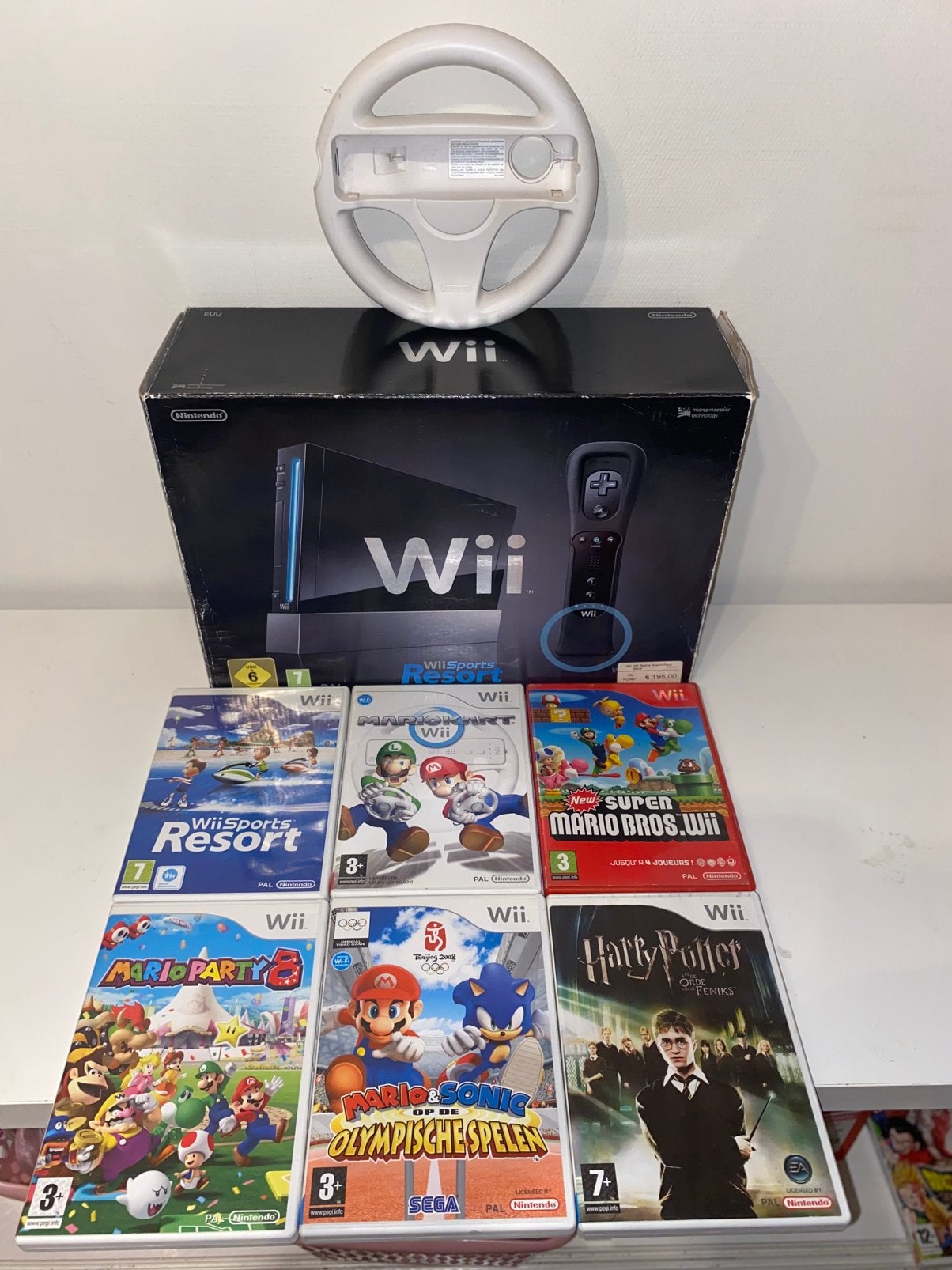 Nintendo Wii Zwarte Console  + Top Games & Wii Wheel, Consoles de jeu & Jeux vidéo, Consoles de jeu | Nintendo Wii, Enlèvement ou Envoi