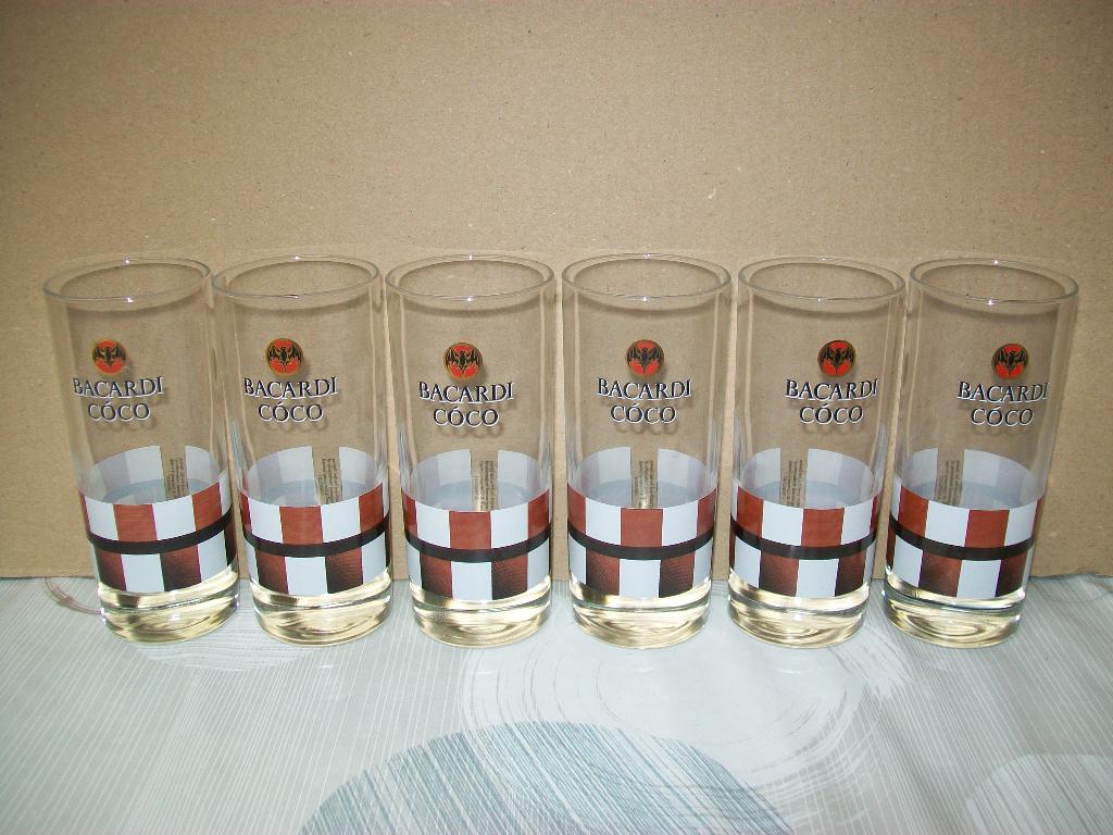 Bacardi Coco Coconut - Rum Cola - Cuba - Glas Glazen, Ophalen of Verzenden, Zo goed als nieuw, Gebruiksvoorwerp