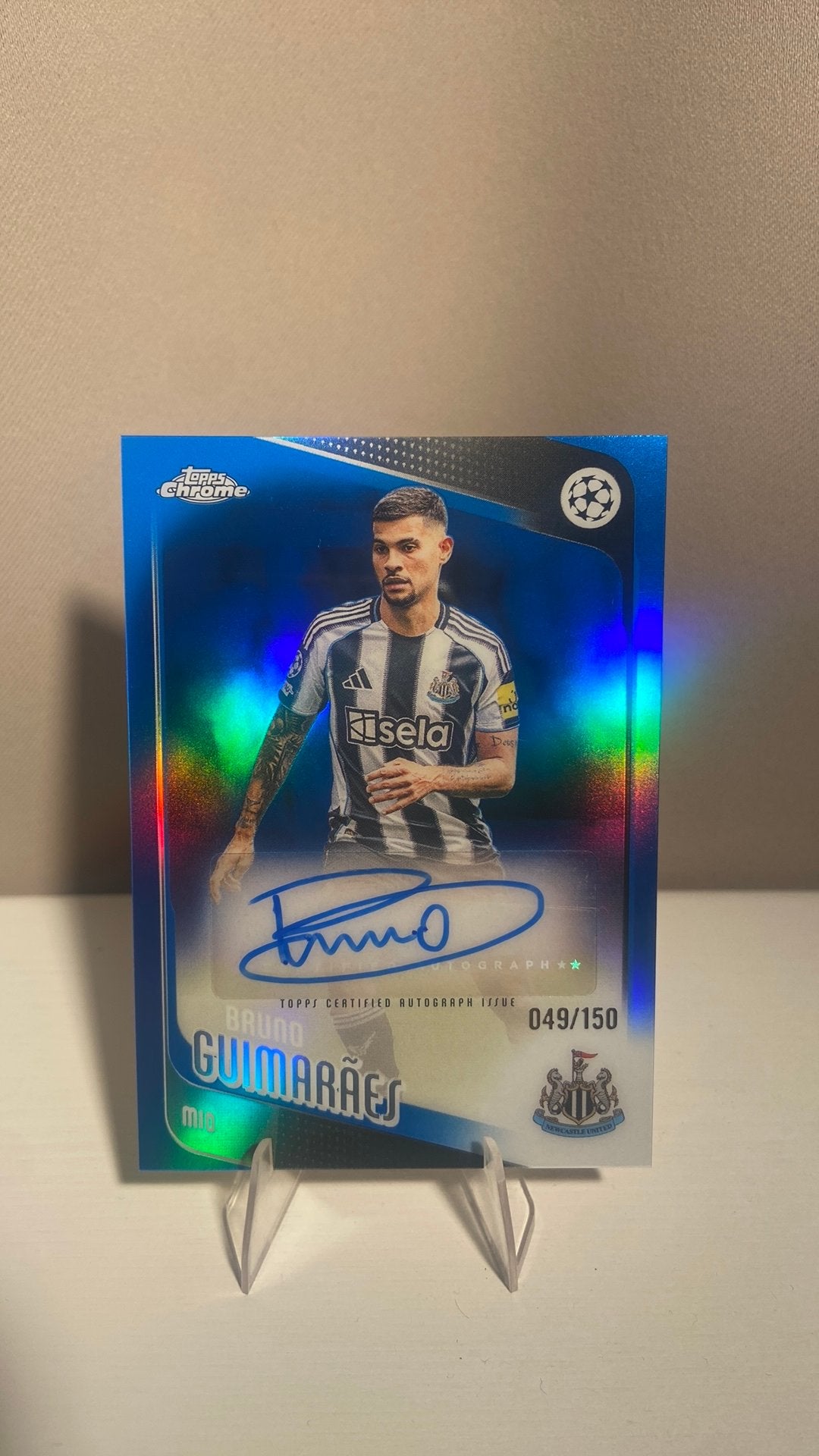 Topps chrome UCC Bruno Guimaraes Auto 49/150, Verzenden, Nieuw, Losse kaart, Foil