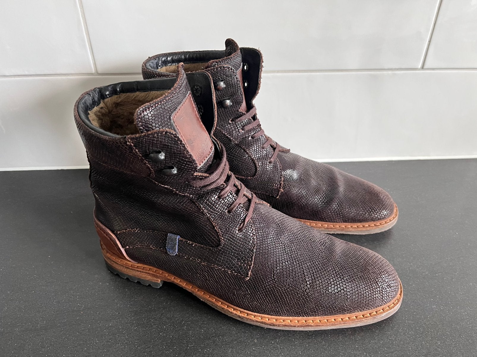 Floris van Bommel herenschoenen maat 7 / 41 H, Bruin, Boots, Ophalen of Verzenden, Zo goed als nieuw