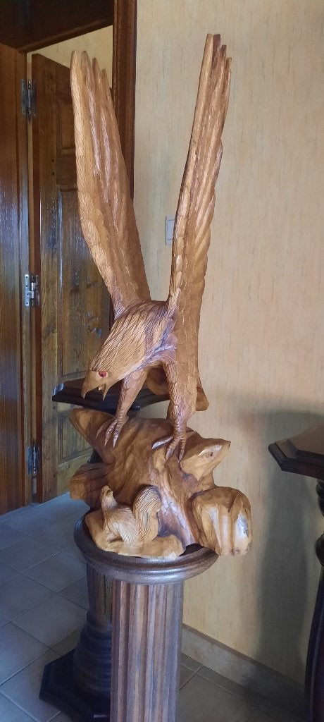houten arend, Antiek en Kunst, Ophalen, 50 - 100 cm, Beeld, Hout