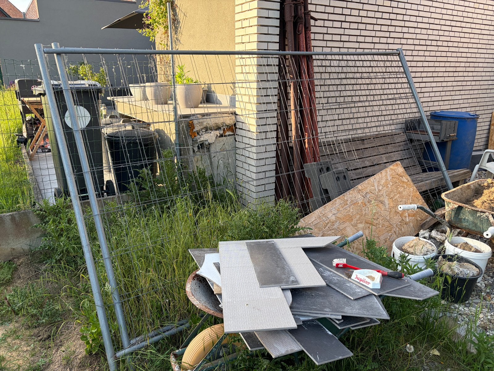 2x hek + 3x blokken, Tuin en Terras, Tuinhekken en Hekwerk, Ophalen, Zo goed als nieuw, IJzer