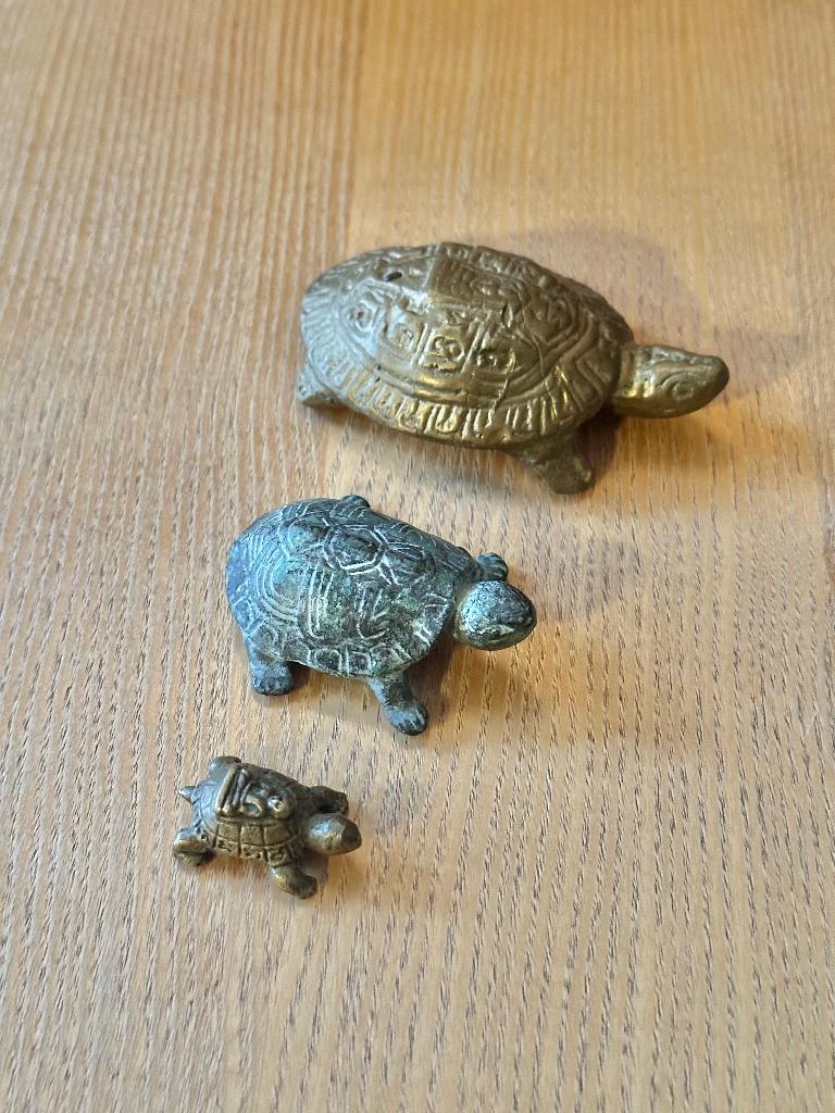 Lot 3 tortues en bronze, Antiek en Kunst, Antiek | Brons en Koper, Ophalen, Brons