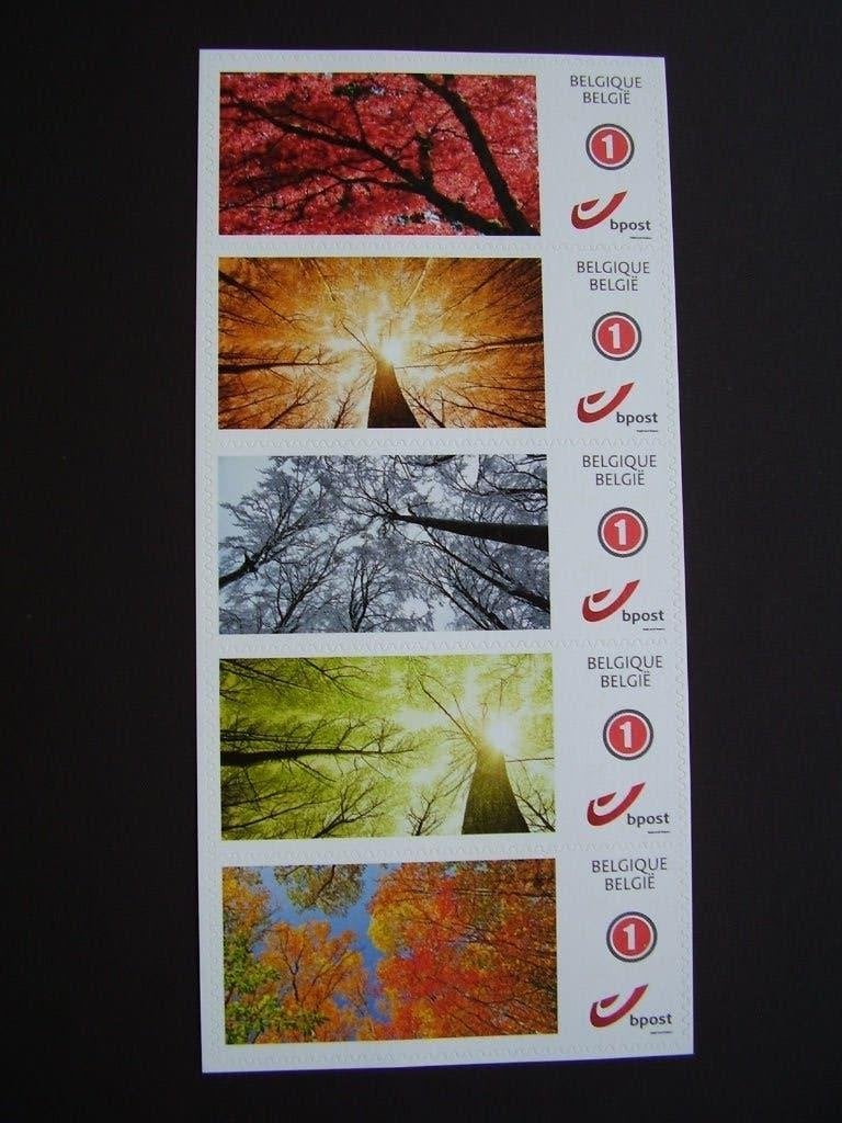 5 x duostamp postfris zelfklevend - Bomen - P104, Enlèvement ou Envoi, Neuf