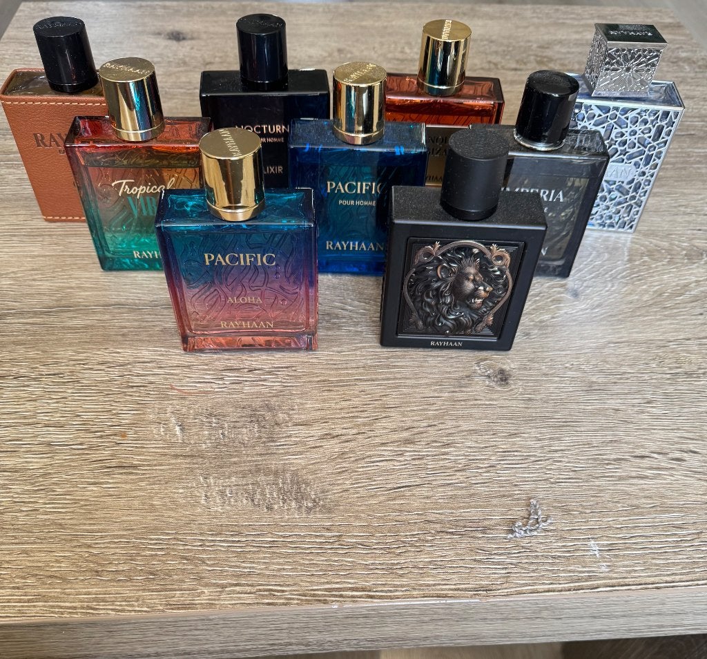 CARAFES DE PARFUM RAYHAAN | 1 ML • 2 ML • 3 ML • 5 ML, Collections, Enlèvement ou Envoi, Comme neuf, Échantillon ou Testeur, Plein