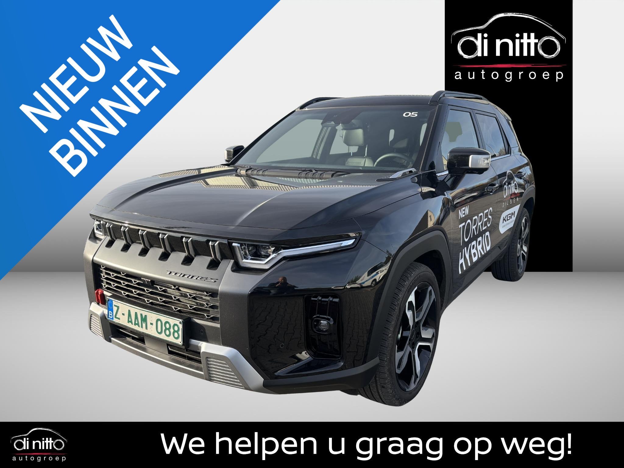 KGM Torres 1.5T Hybrid Titanium Auto DEMO, Auto's, Overige Auto's, 4 cilinders, 2 kWh, Zwart, Bedrijf