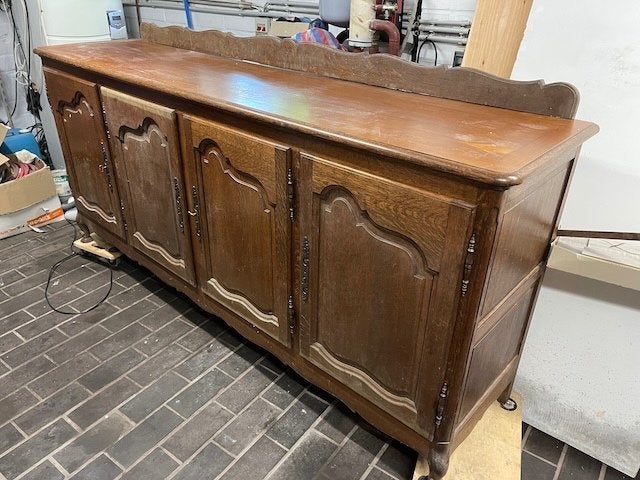 Zeer oude dressoir, 25 à 50 cm, 200 cm ou plus, Avec tablette(s), Zeer oud