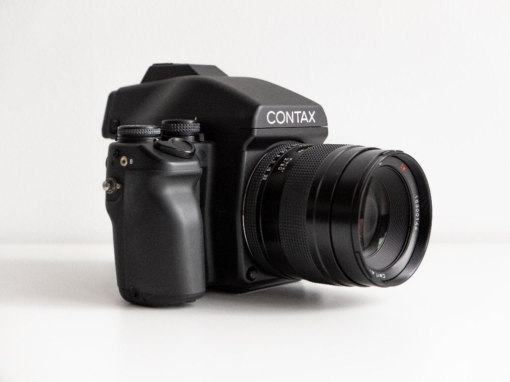 Contax 645 volledige kit in topstaat!, TV, Hi-fi & Vidéo, Enlèvement, Comme neuf, Reflex miroir, Autres Marques