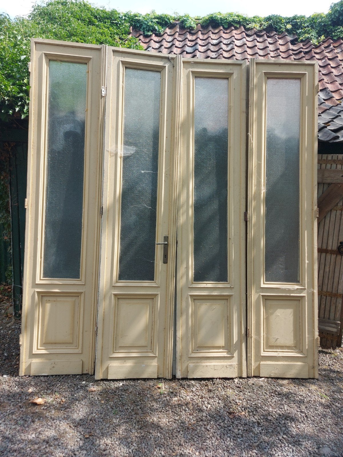 4 delige goed staanda  antieke masief hout deuren, Doe-het-zelf en Bouw, Deuren en Vliegenramen, Ophalen, Minder dan 80 cm, 215 cm of meer