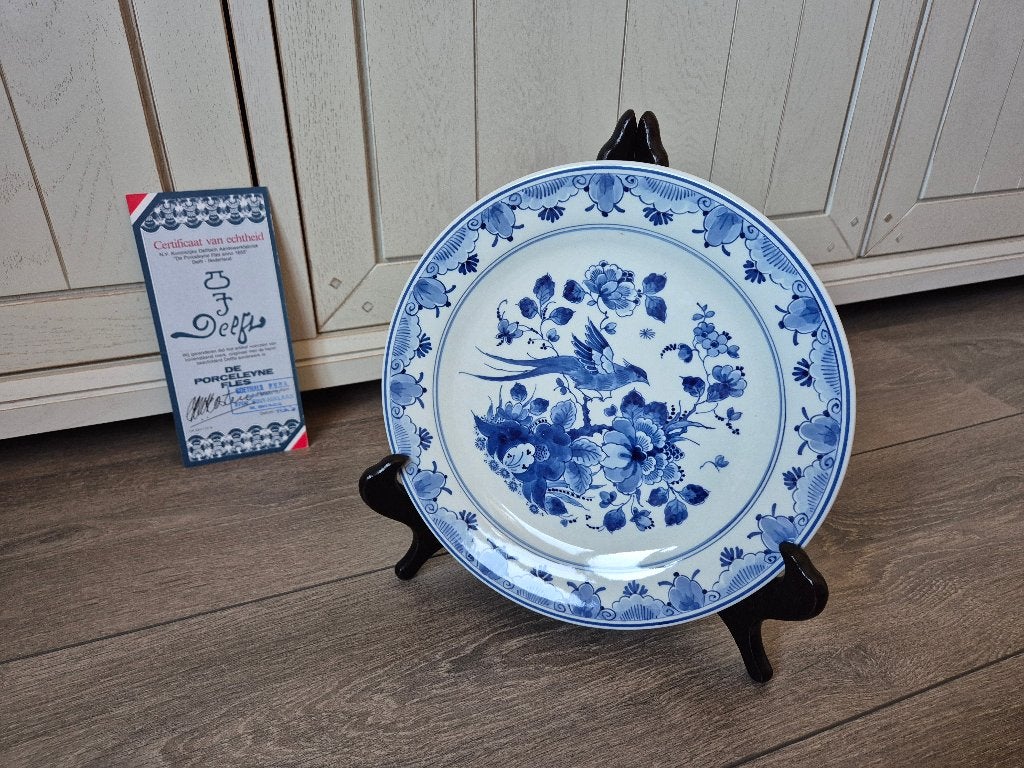 Plaque Royal Delft avec certificat- Oiseau de paradis (1987), Antiquités & Art, Enlèvement ou Envoi