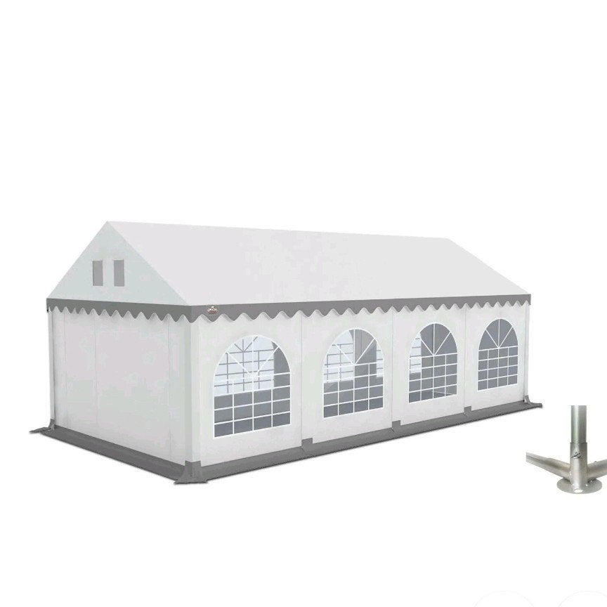 Partytent PVC 4m x 8m met grondframe Grizzly Outdoor, Tente de réception, Enlèvement, 8 mètres et plus, Comme neuf