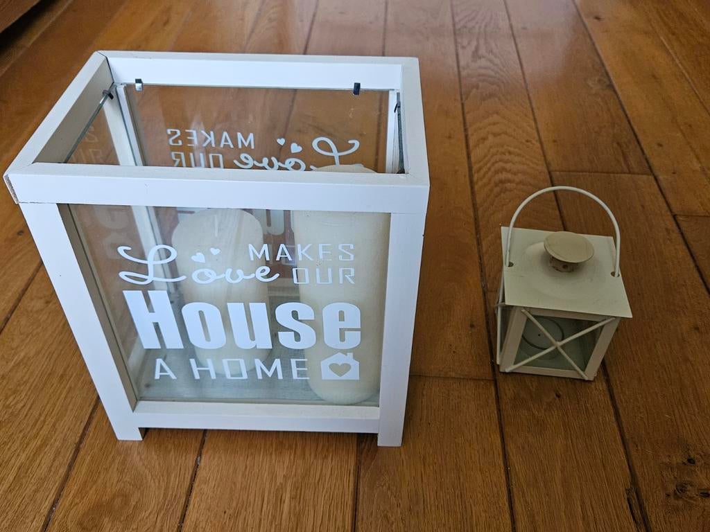 2 mooie kaarsenhouders/windlichten, Huis en Inrichting, Woonaccessoires | Kandelaars en Kaarsen, Ophalen