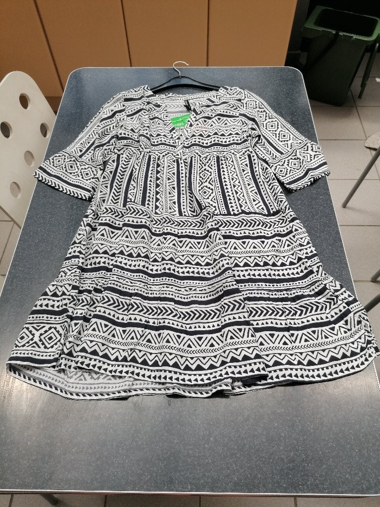 lichte jurk wit blauw zomer, losse A-lijn small, ook medium, Kleding | Dames, Jurken, Ophalen of Verzenden, Nieuw, Maat 36 (S)