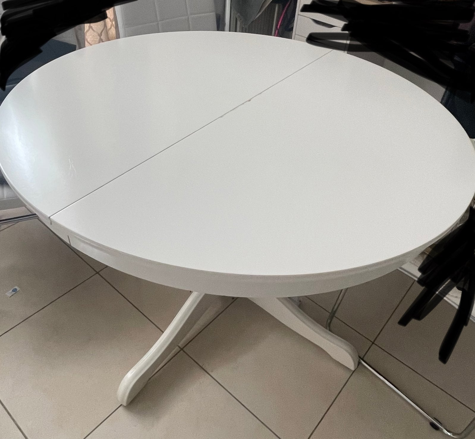 Table ikea extensible, Maison & Meubles, Enlèvement, Utilisé, Cinq personnes ou plus, Rond