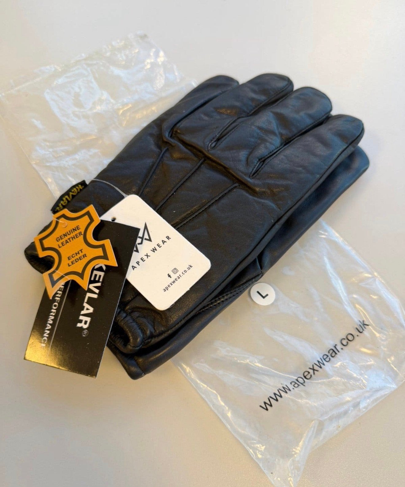 Gants en cuir Kevlar Apex Wear L pour moto en cuir véritable, Enlèvement ou Envoi, Neuf, avec ticket, Femmes, Gants