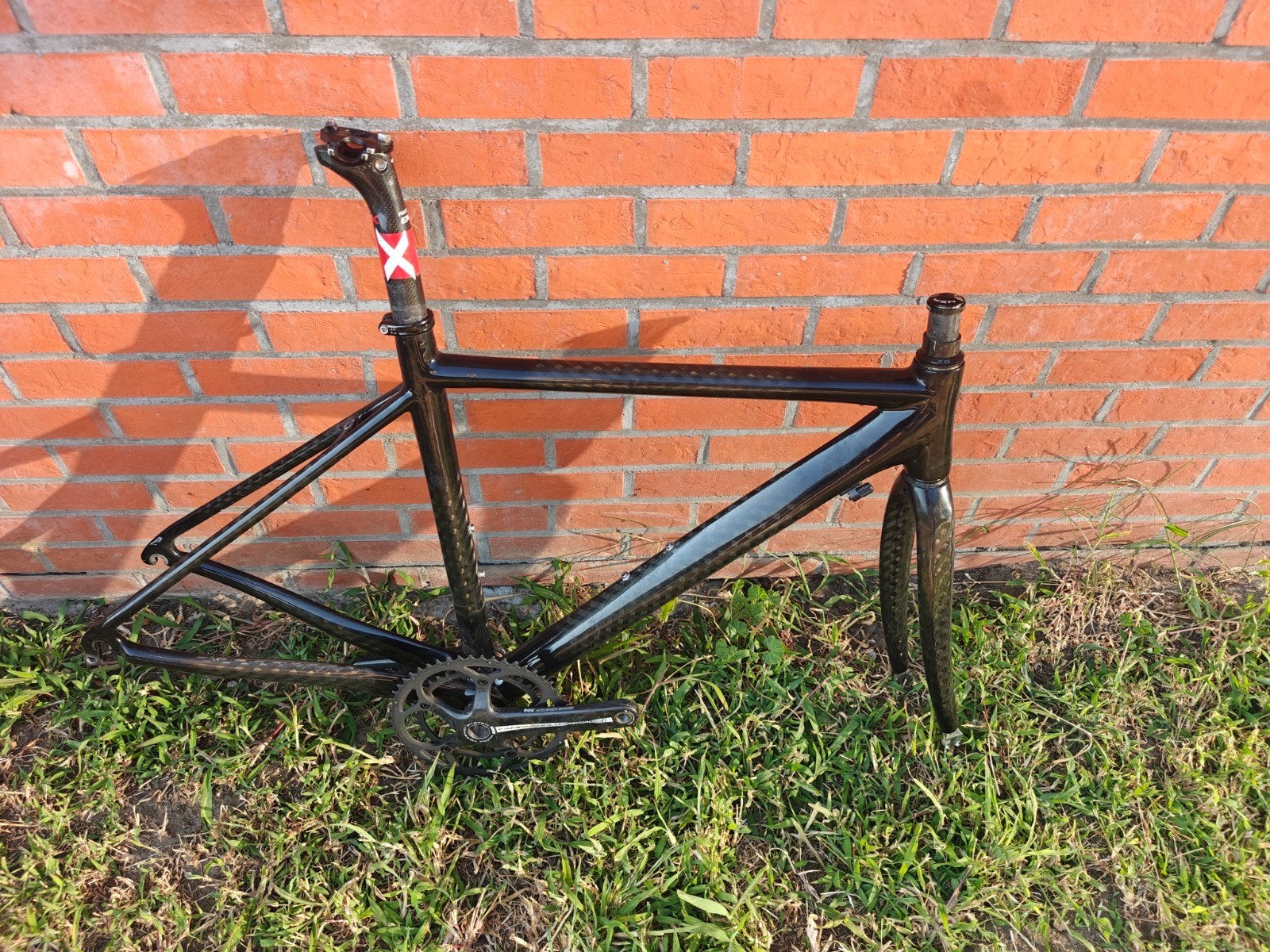 Cadre entièrement en carbone avec pédalier Campagnolo Record, Enlèvement, Cadre, Carbone