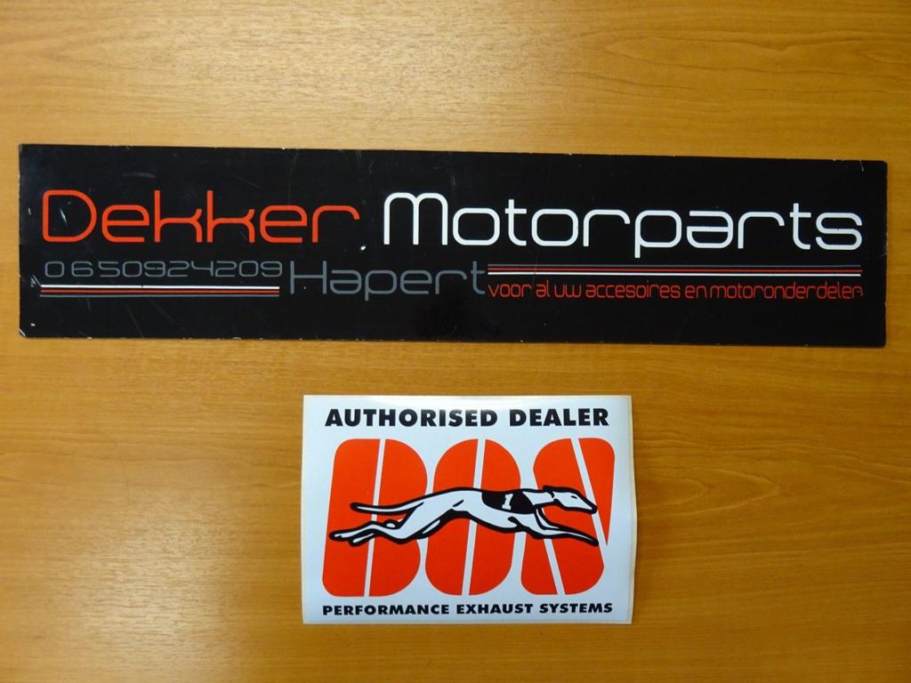 Bos Exhausts Sticker # Bos Authorised Dealer #, Motoren, Ophalen of Verzenden, -, -, -