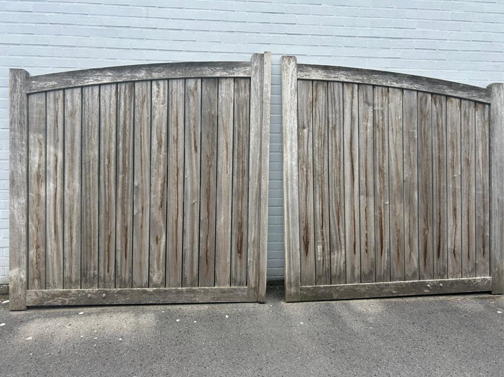 Padouk poort, Tuin en Terras, Ophalen, Zo goed als nieuw, 150 tot 200 cm, Hout