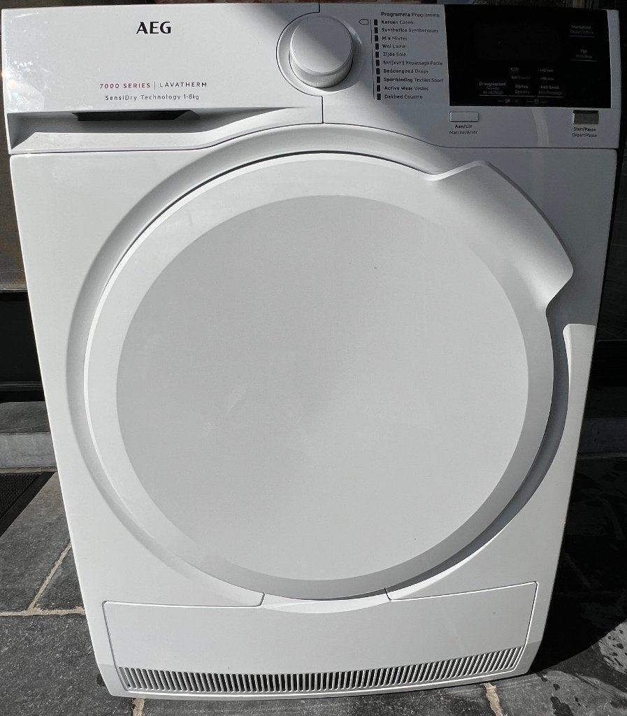 Droogkast AEG condens+pomp T7DBG86P Klasse A+++, Elektronische apparatuur, Ophalen, Gebruikt, 8 tot 10 kg, Energieklasse A of zuiniger