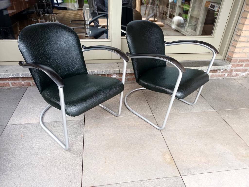 Paar originele vintage Gispen zetels, Antiek en Kunst, Antiek | Meubels | Stoelen en Sofa's, Ophalen