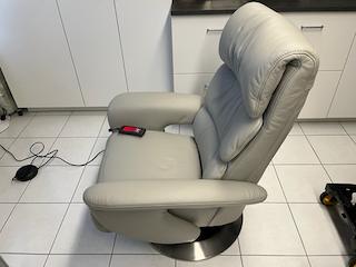 Elektrische relax zetel leder - zeer goede staat!, Huis en Inrichting, Zetels | Zetels, Ophalen, Zo goed als nieuw, Eenpersoons
