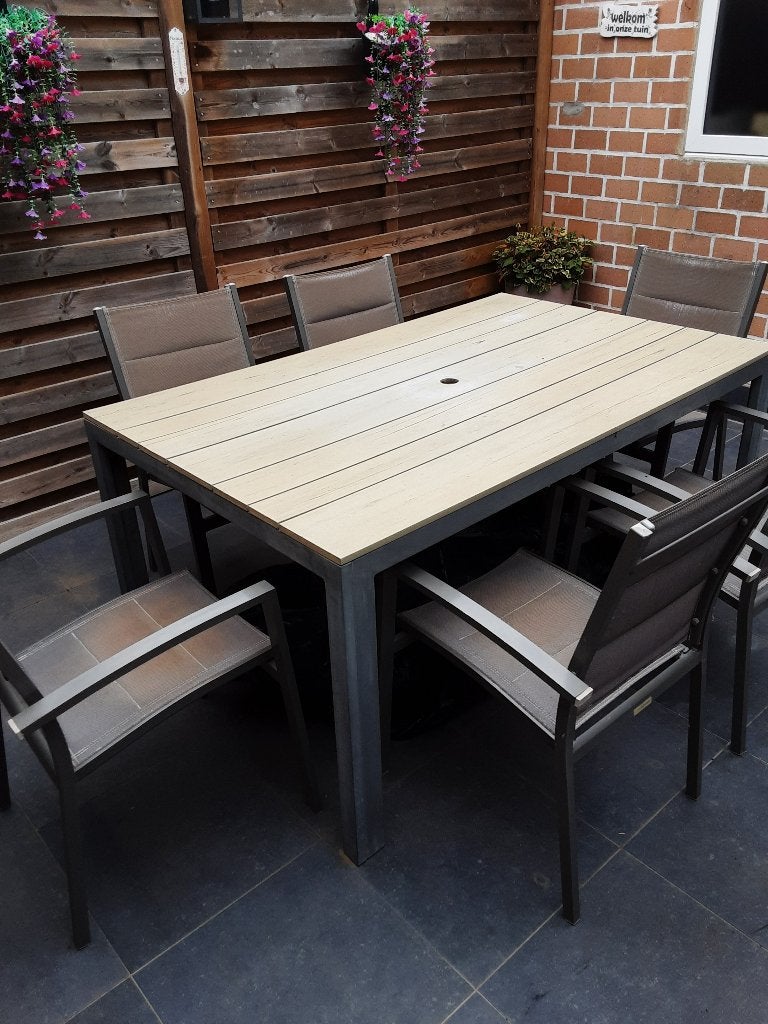 Set de jardin avec 6 chaises, Jardin & Terrasse, Ensembles de jardin, Chaise, Salons de jardin, Aluminium, Enlèvement