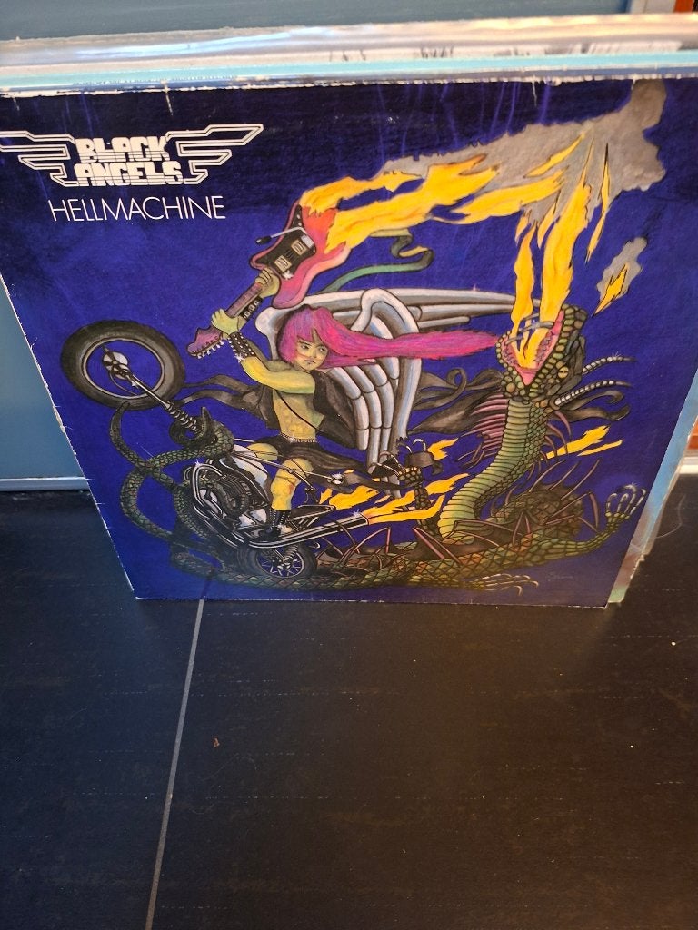 lp - black angels - hellmachine, LP, Heavy metal, Gebruikt, Ophalen of Verzenden
