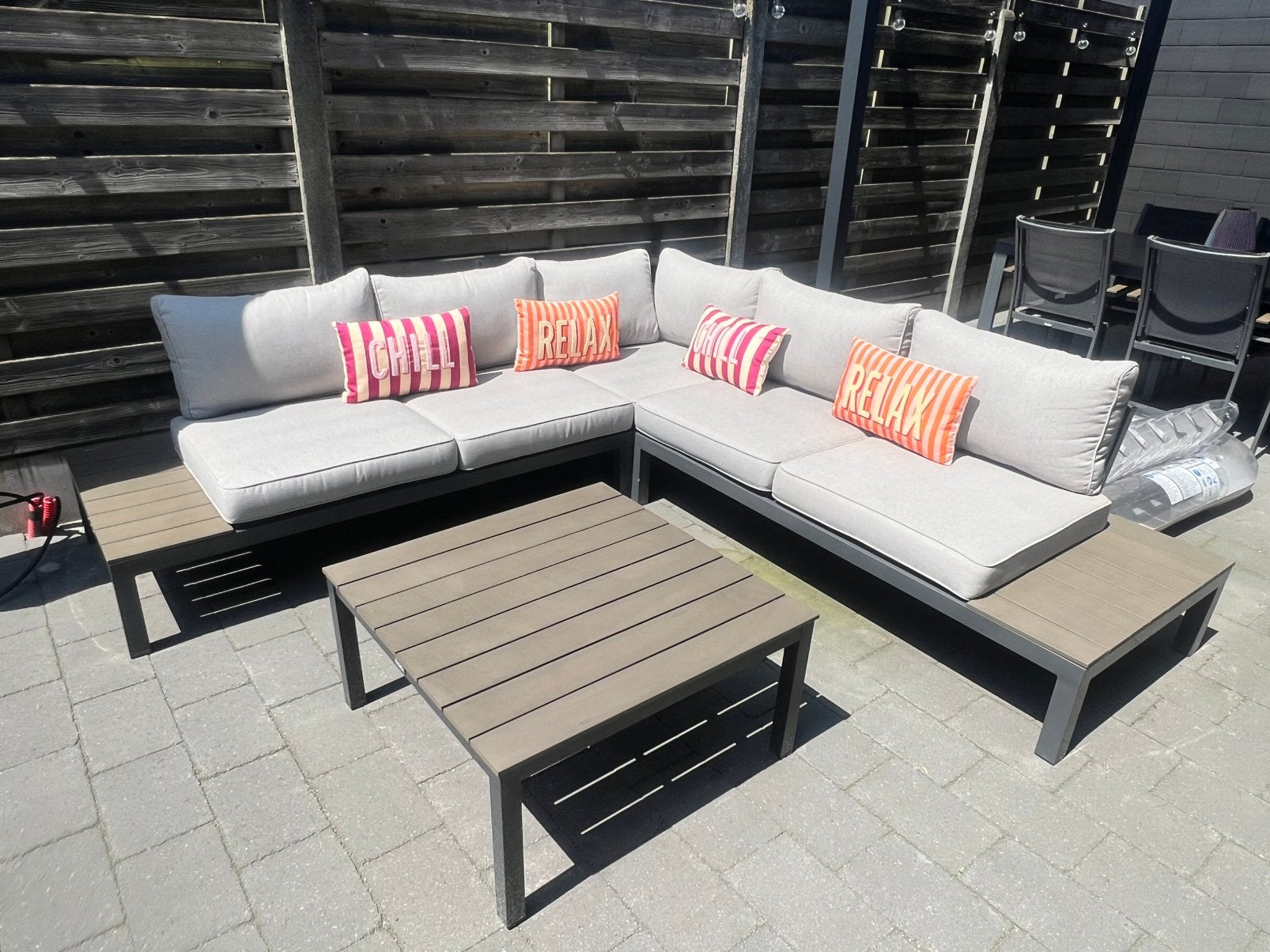 Loungeset, Ophalen, Zo goed als nieuw, Aluminium, Loungeset